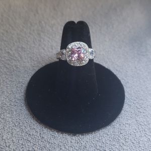 Pretty pink crystal and pave diamonds